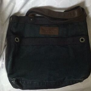 Abercrombie & Fitch navy blue distressed canvas book/tote bag